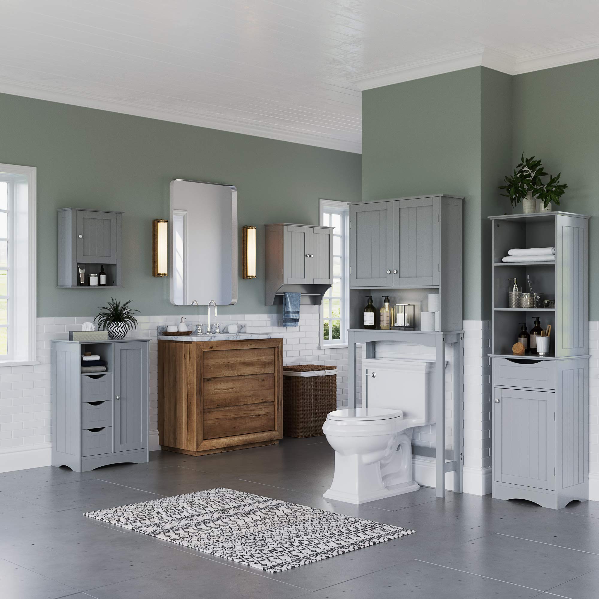 RiverRidge 06-091 Ashland Collection Spacesaver, Gray Cabinet, One-size - Image 4