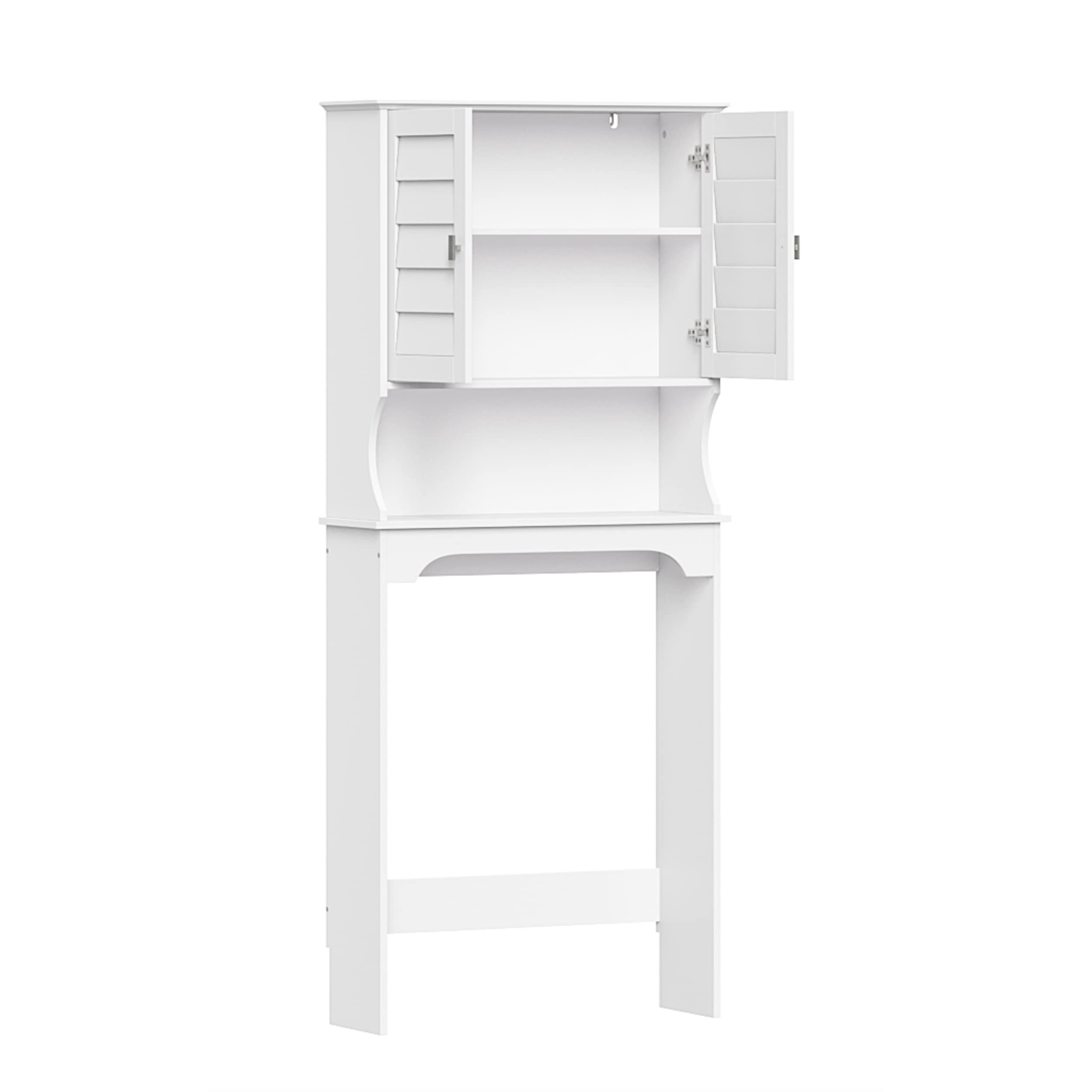 RiverRidge Brookfield Bathroom Shutter Door Over-The-Toilet Spacesaver Freestanding Storage Cabinet - Image 7