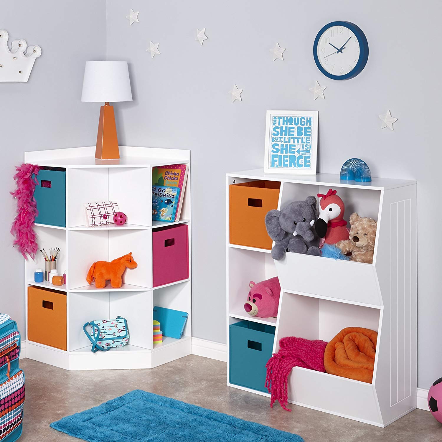 RiverRidge Home 6-Cubby, 3-Shelf Corner Cabinet for Kids, White - Image 5
