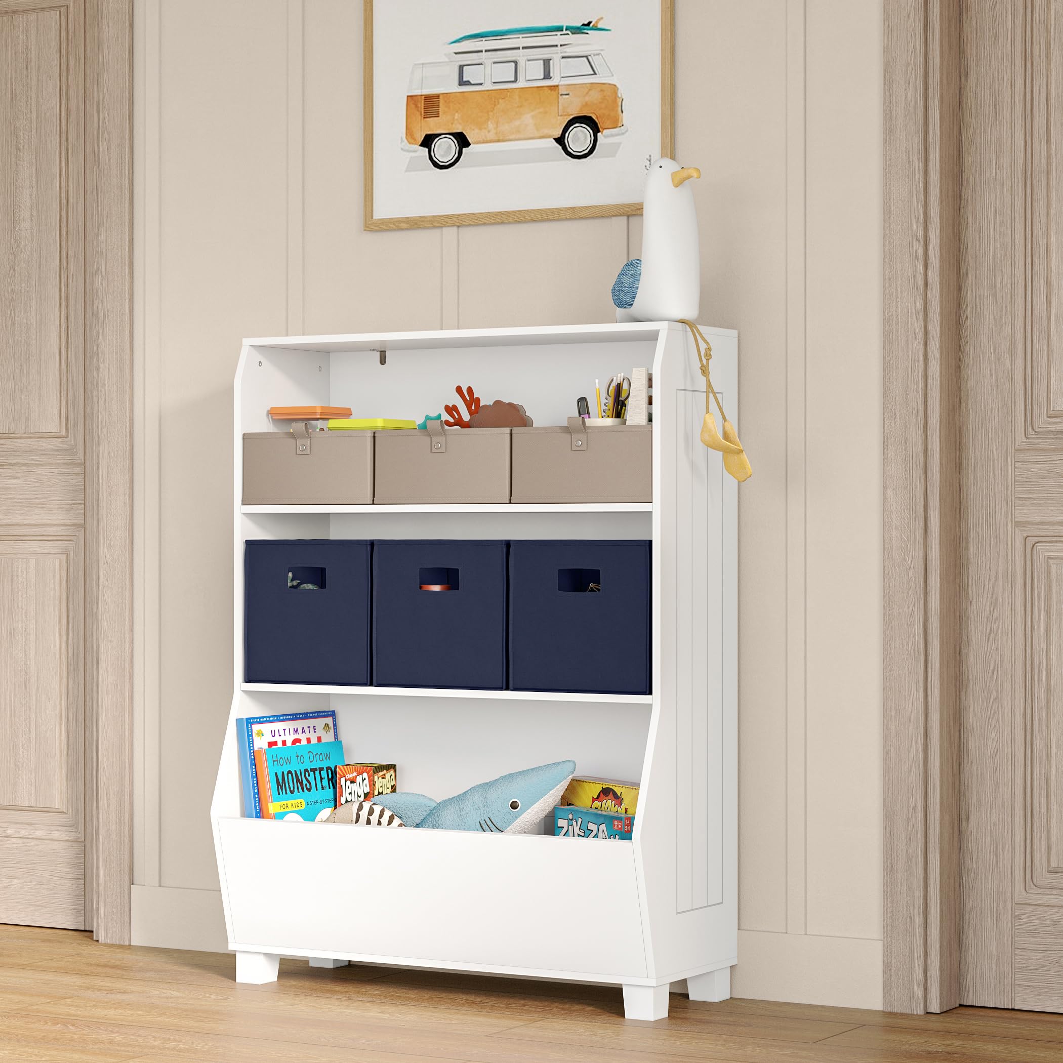 RiverRidge Kids 2pc 10.5in. W x 5in. H Folding Storage Bin Set - Taupe - Image 8