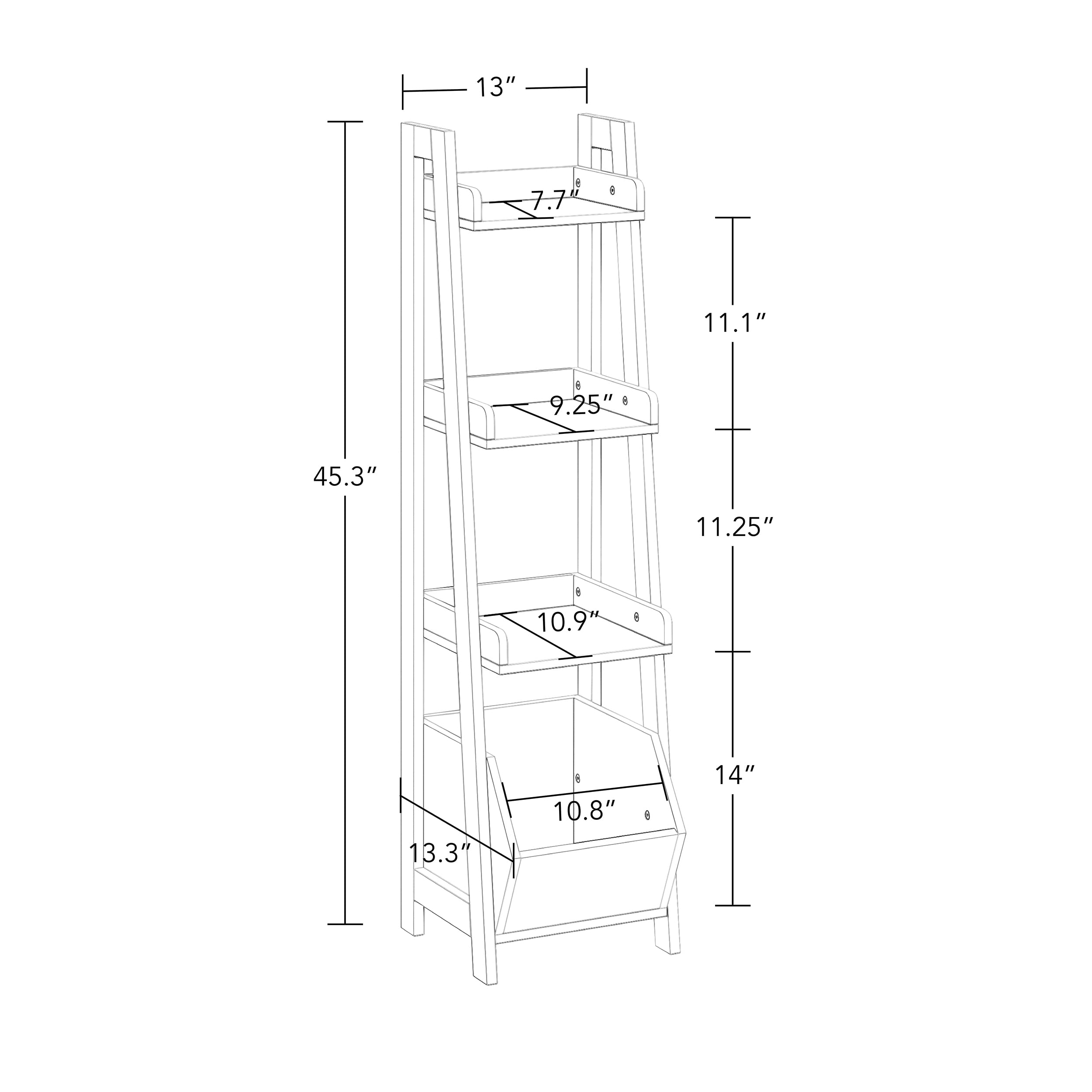 RiverRidge Kids 4-Tier Ladder Shelf Toy Organizer with Toy Storage with 3 Open Display Shelves, Spacious Book Storage for Book Nook - Image 3