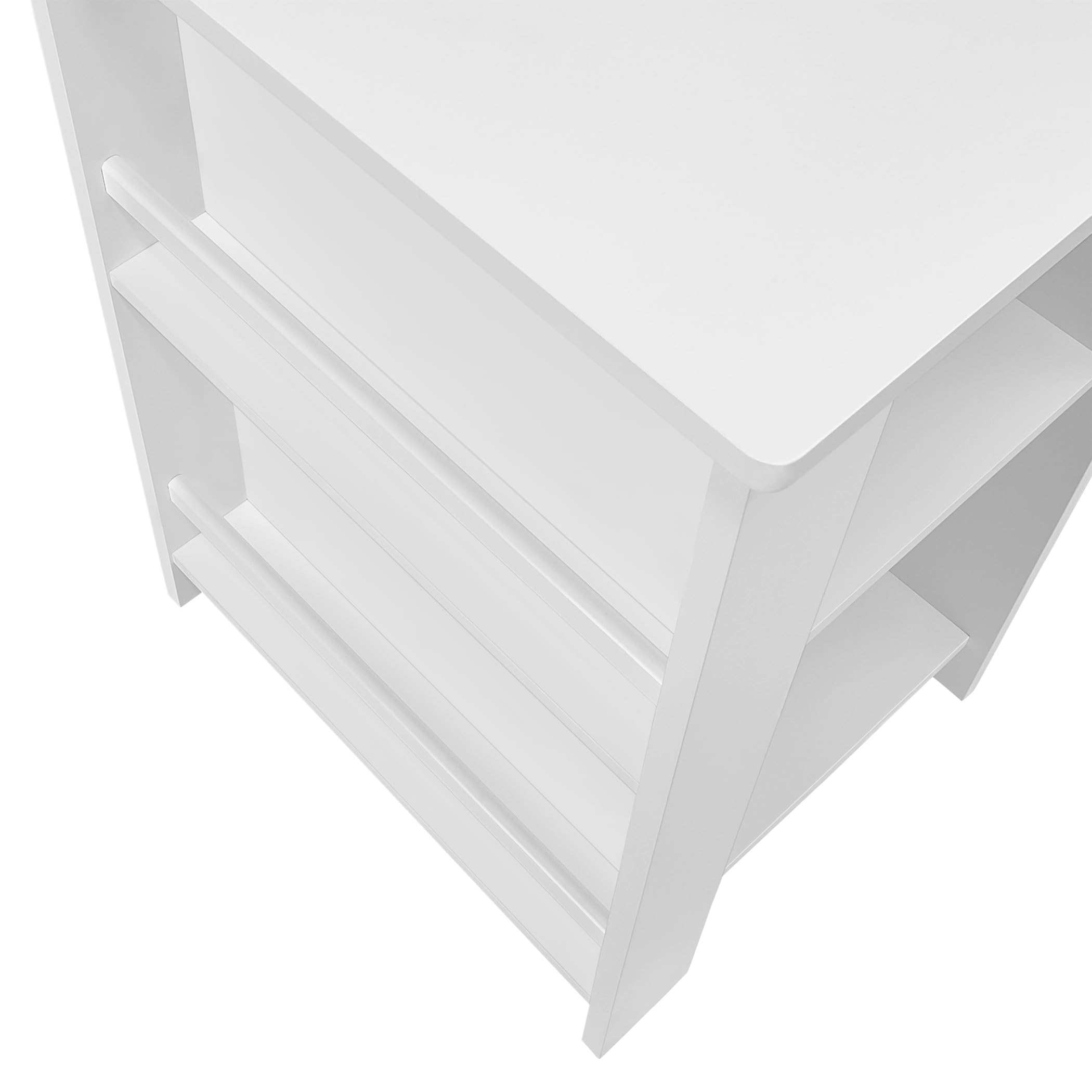 RiverRidge Kids Chair and Desk Set with Storage Cubbies, Drawer & Bookracks - Art Table Desk for Bedroom Table with 2 Folding Fabric Taupe Storage Bins - Image 9