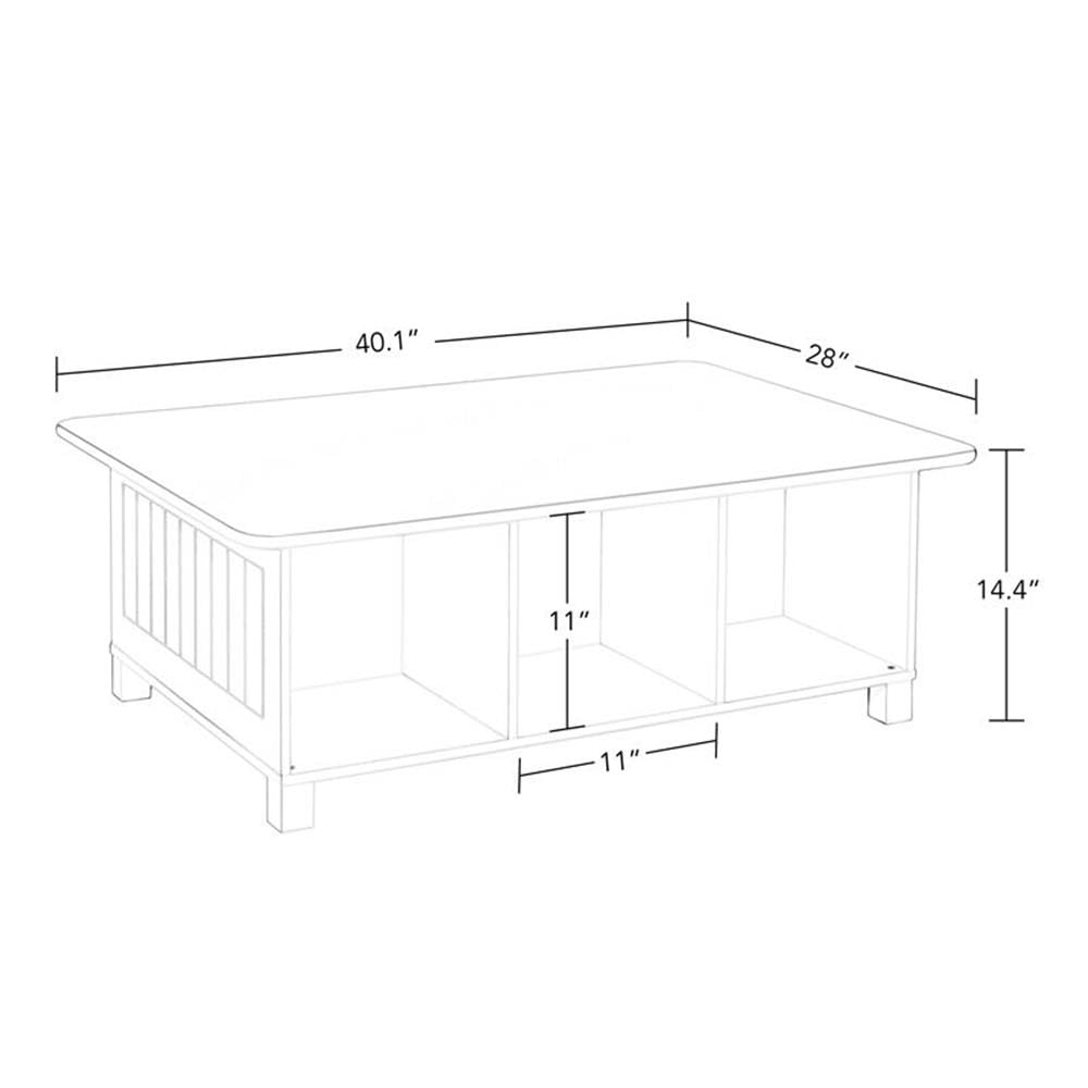 RiverRidge Kids Desk and Activity Table with 6 Storage Cubbies for Folding Bins - Art Craft or Train Table Design for Play Area Toy Organization - White - Image 3