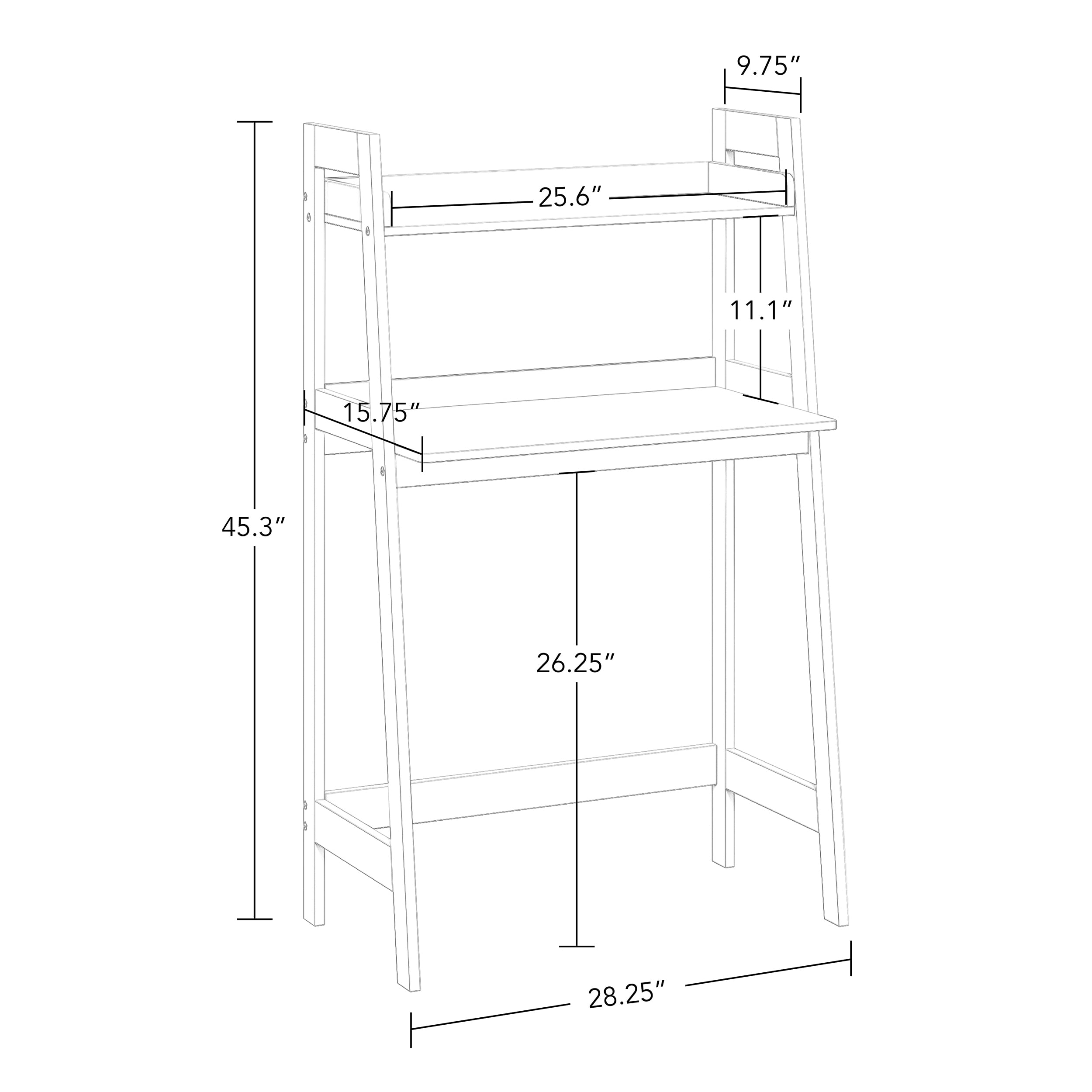 RiverRidge Kids Desk with Ladder Shelf - White Writing Table for Homework, Arts & Crafts - Spacious Tabletop with Open Shelf - Compact Design - Easy Assembly Kids Table for School-Age Children - Image 6