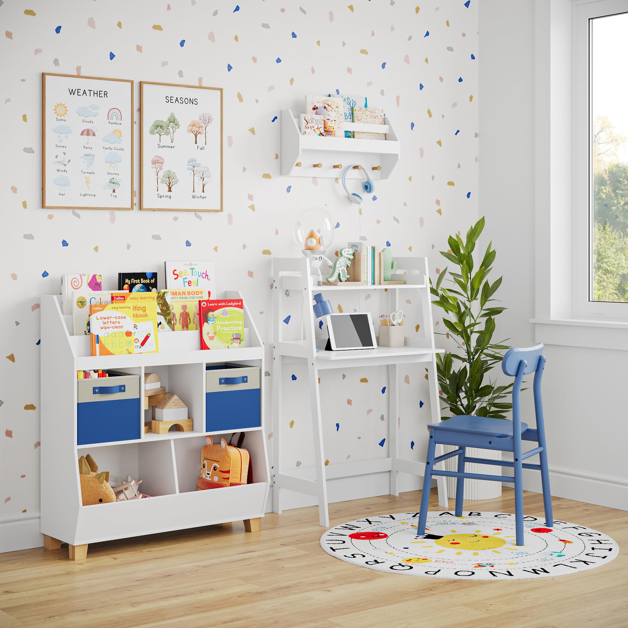 RiverRidge Kids Desk with Ladder Shelf - White Writing Table for Homework, Arts & Crafts - Spacious Tabletop with Open Shelf - Compact Design - Easy Assembly Kids Table for School-Age Children - Image 8