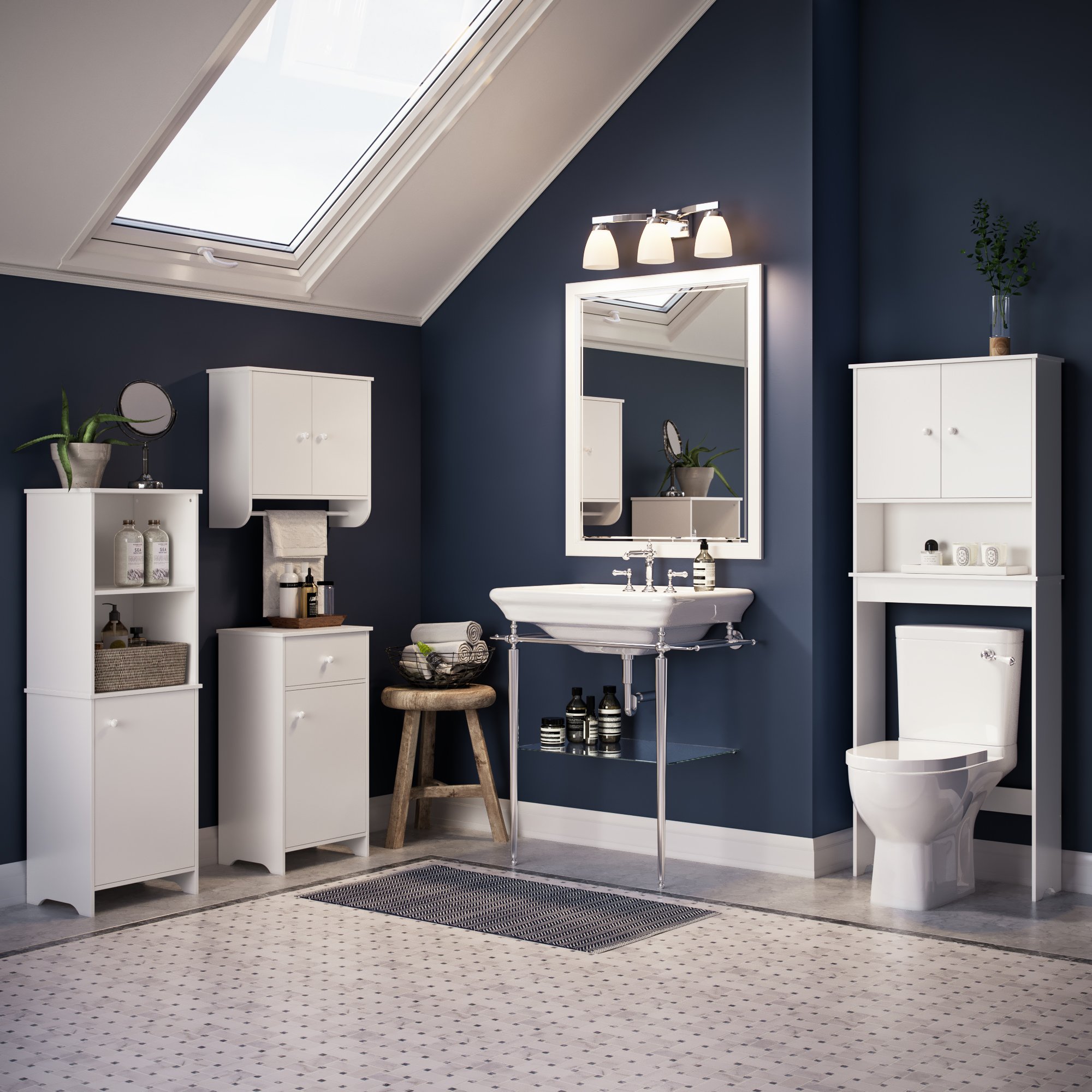 RiverRidge Medford 2 Door Wall Mounted Bathroom Cabinet with Towel Bar and Adjustable Shelf - Compact Bathroom Storage for Toiletries & Essentials - Image 4