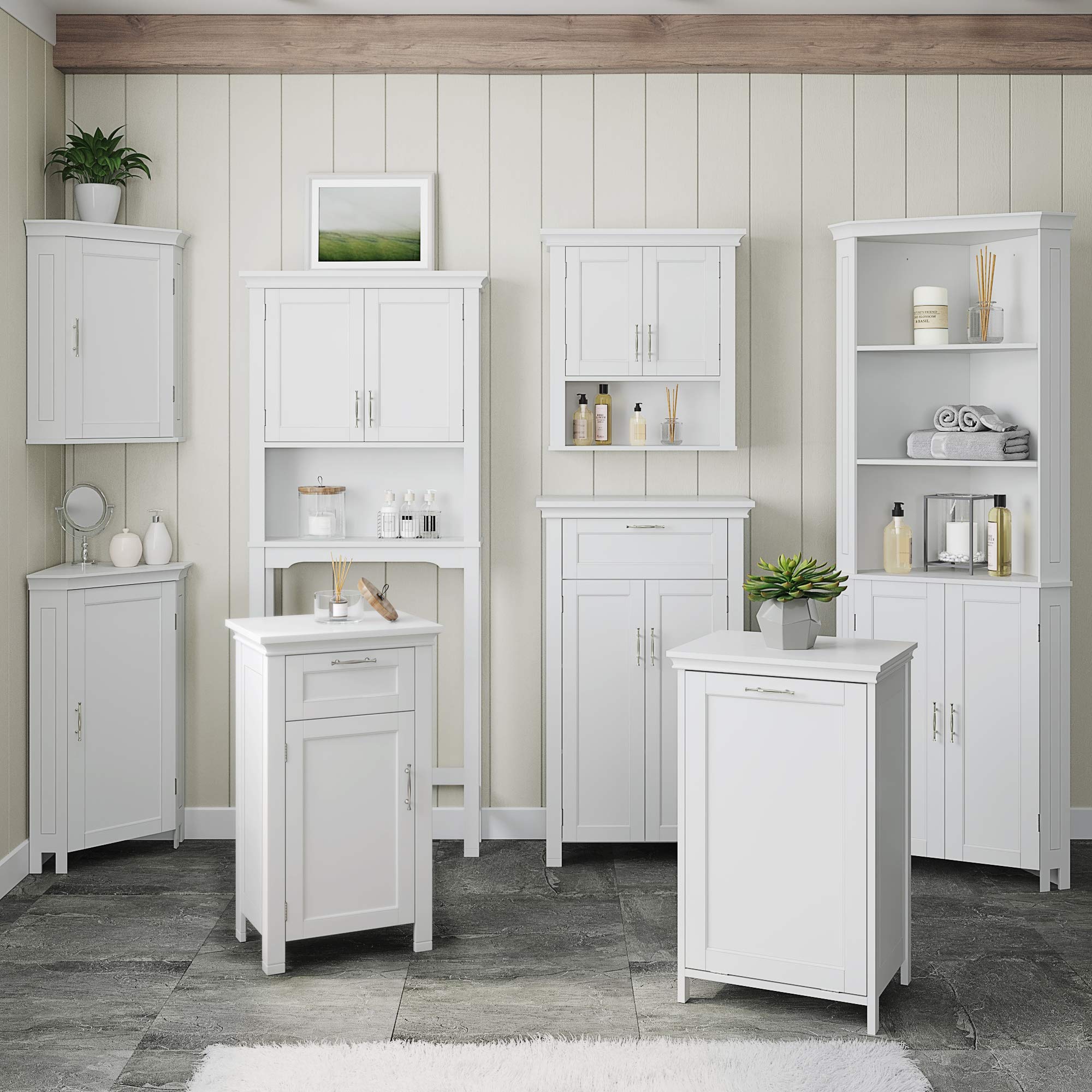 RiverRidge Somerset Tilt-Out Laundry Hamper, White - Image 8