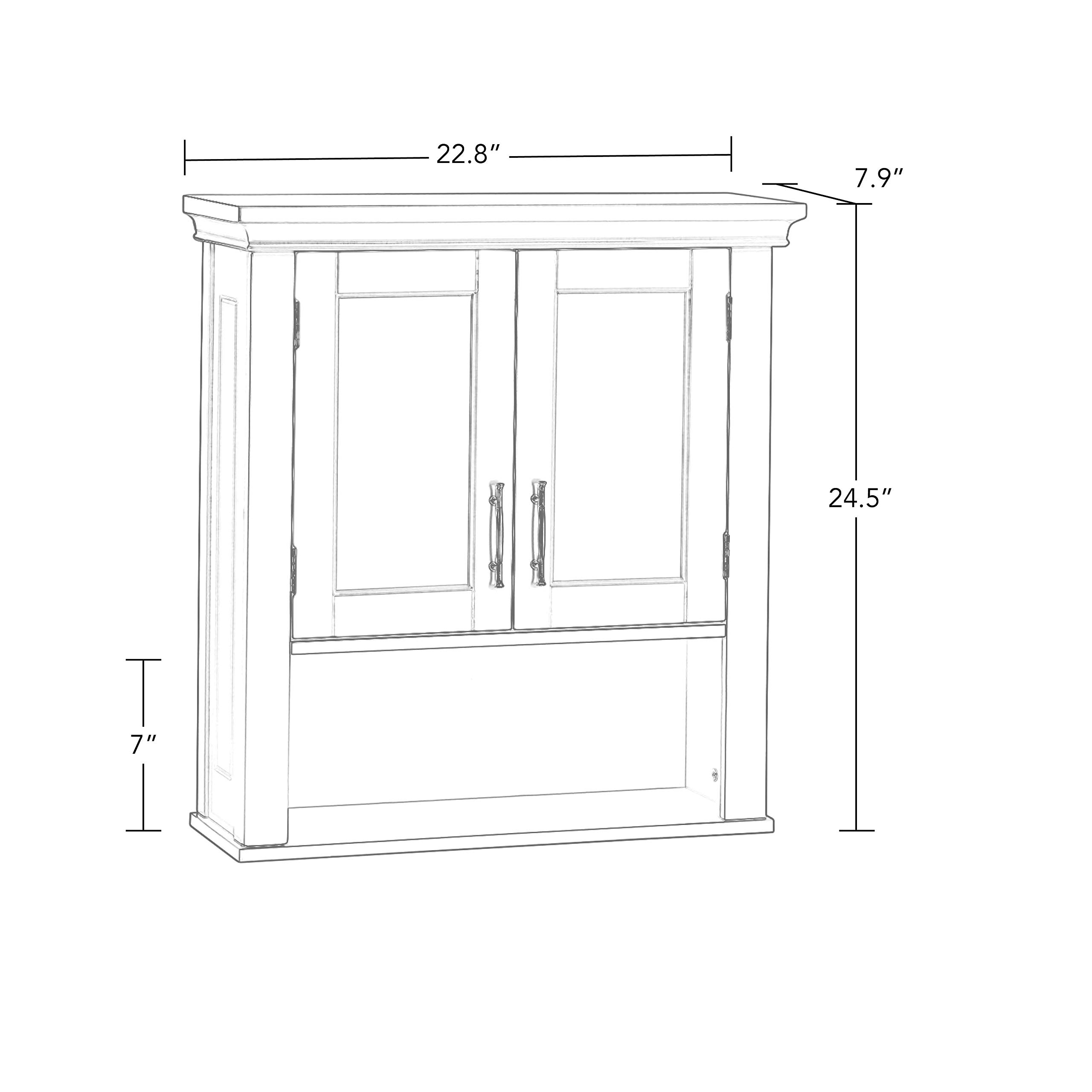 RiverRidge Somerset Two-Door Bathroom and Laundry Wall Mount Storage Medicine Cabinet with Open and Adjustable Shelf - White | Two-Door, Wall Mount, Storage, Open, Adjustable Shelf - Image 3