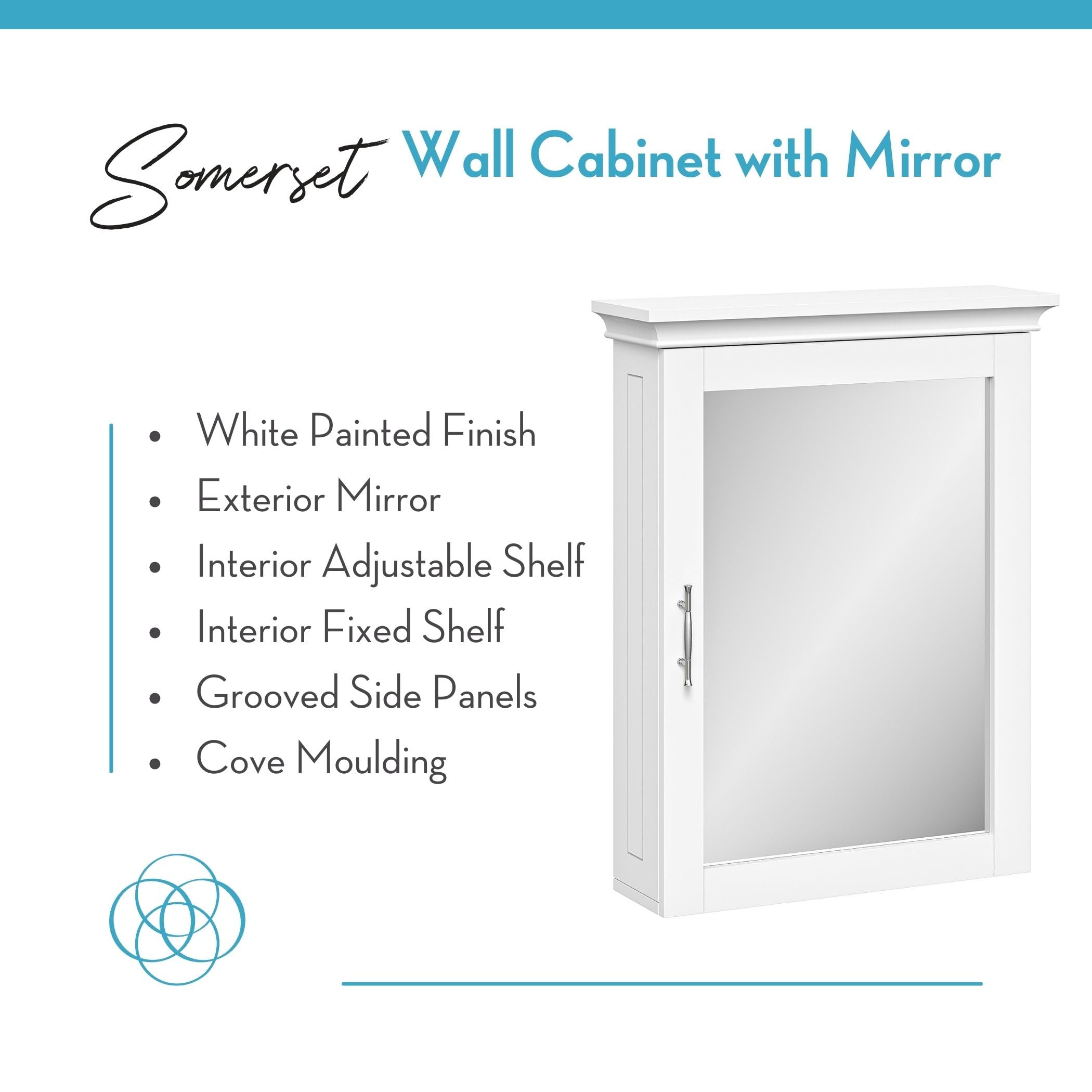 RiverRidge Somerset Wall Cabinet with Mirror Medicine Cabinet with Soft-Close Hinges & Adjustable Shelf Bathroom Mirror with Storage Shelves - Image 5