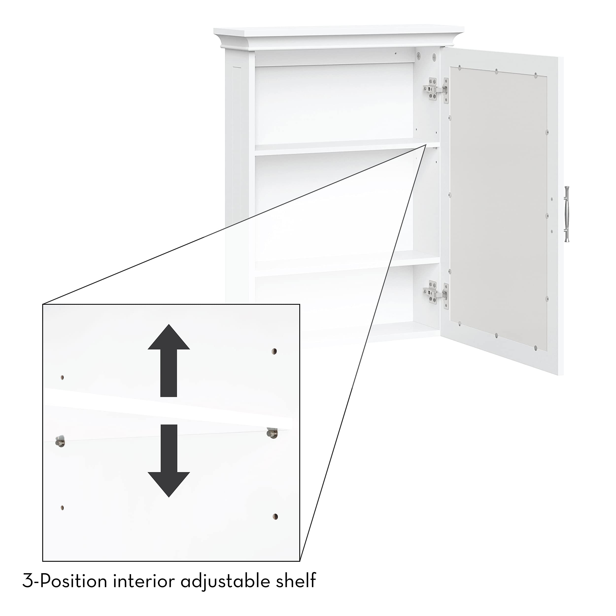 RiverRidge Somerset Wall Cabinet with Mirror Medicine Cabinet with Soft-Close Hinges & Adjustable Shelf Bathroom Mirror with Storage Shelves - Image 7